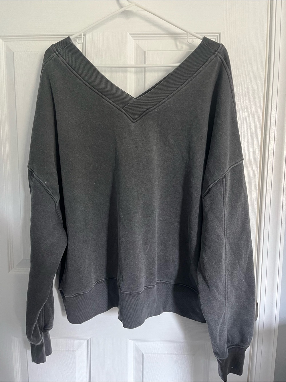 SO Charcoal Gray V-Neck Fleece Pullover